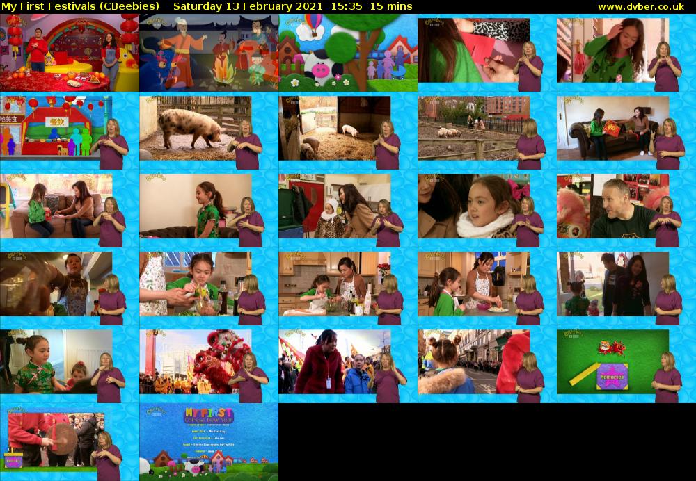 My First Festivals (CBeebies) Saturday 13 February 2021 15:35 - 15:50