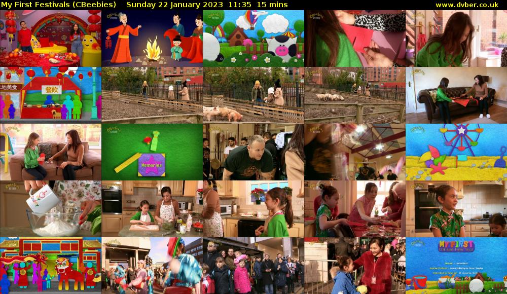 My First Festivals (CBeebies) Sunday 22 January 2023 11:35 - 11:50