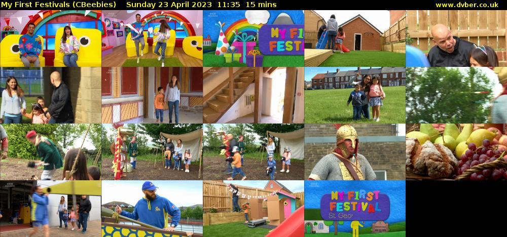 My First Festivals (CBeebies) Sunday 23 April 2023 11:35 - 11:50