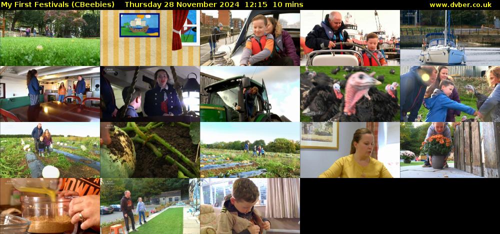 My First Festivals (CBeebies) Thursday 28 November 2024 12:15 - 12:25