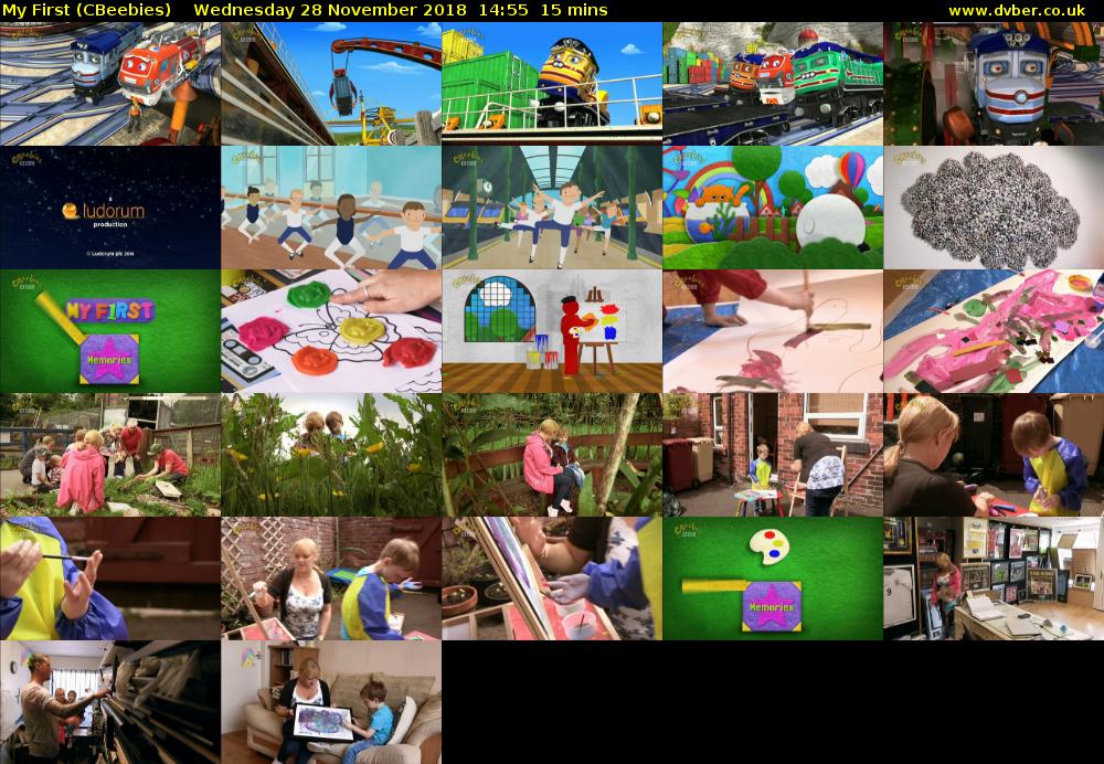 My First (CBeebies) Wednesday 28 November 2018 14:55 - 15:10