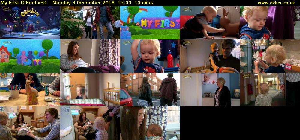 My First (CBeebies) Monday 3 December 2018 15:00 - 15:10
