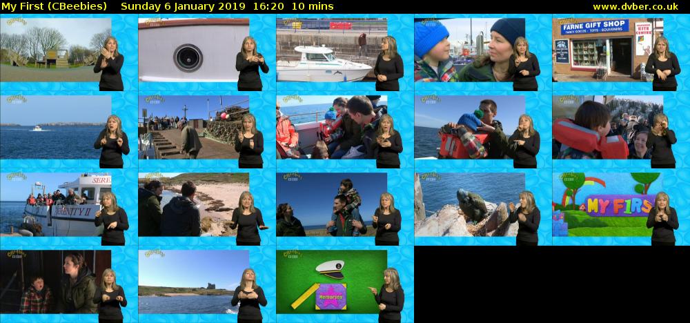 My First (CBeebies) Sunday 6 January 2019 16:20 - 16:30