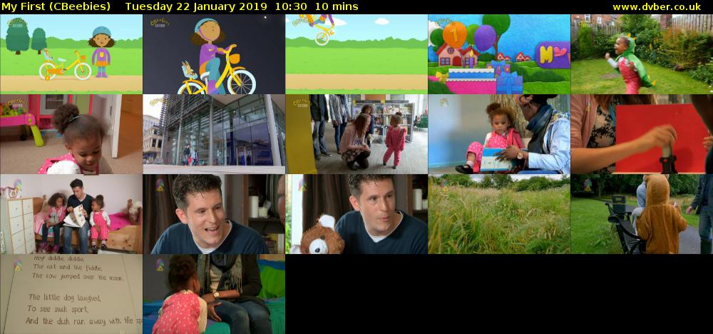 My First (CBeebies) Tuesday 22 January 2019 10:30 - 10:40