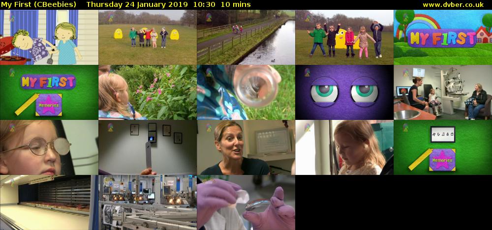 My First (CBeebies) Thursday 24 January 2019 10:30 - 10:40
