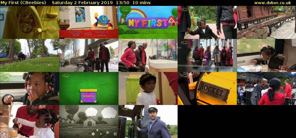 My First (CBeebies) Saturday 2 February 2019 13:50 - 14:00