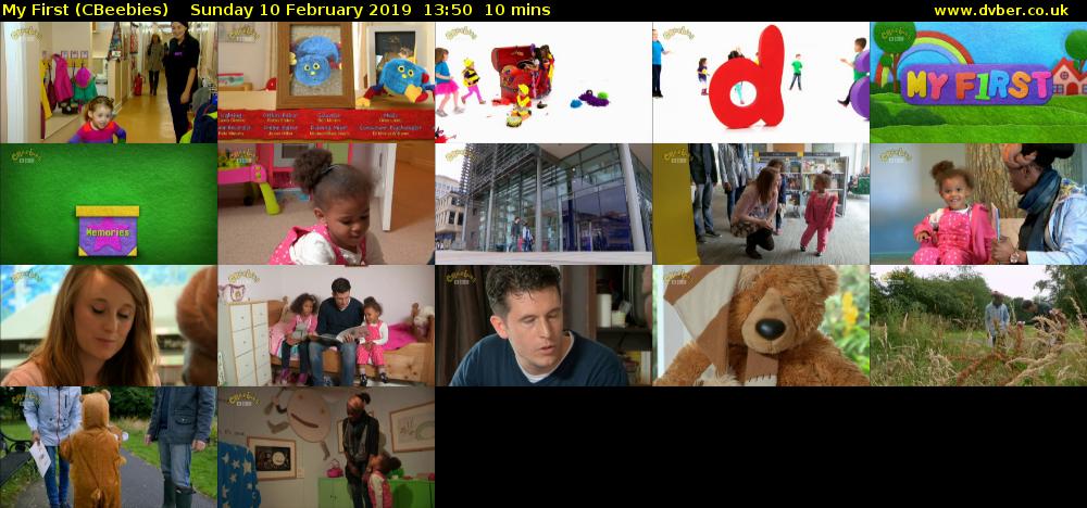 My First (CBeebies) Sunday 10 February 2019 13:50 - 14:00