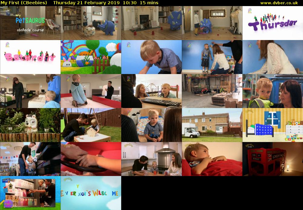My First (CBeebies) Thursday 21 February 2019 10:30 - 10:45