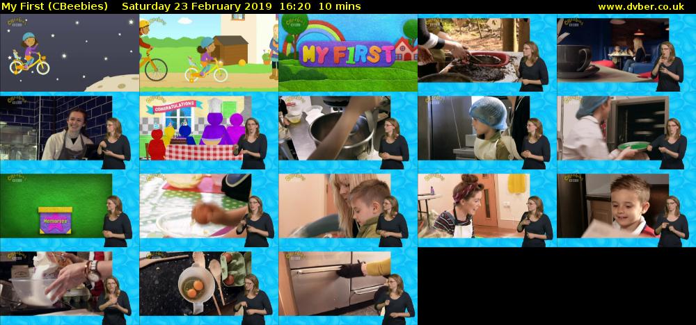 My First (CBeebies) Saturday 23 February 2019 16:20 - 16:30