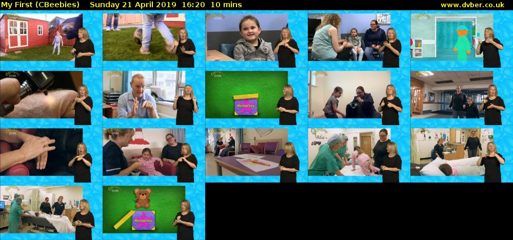 My First (CBeebies) Sunday 21 April 2019 16:20 - 16:30