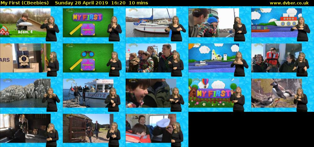 My First (CBeebies) Sunday 28 April 2019 16:20 - 16:30