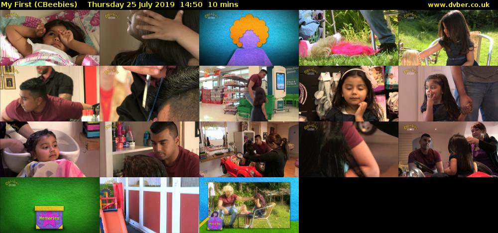 My First (CBeebies) Thursday 25 July 2019 14:50 - 15:00