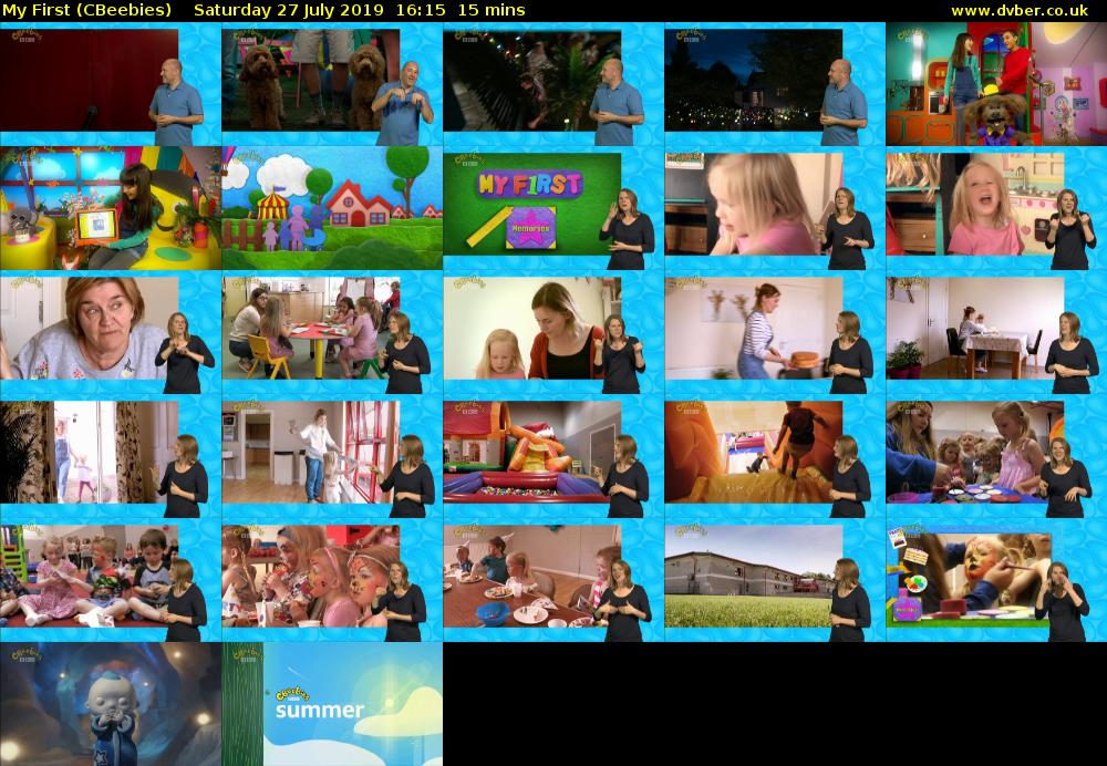 My First (CBeebies) Saturday 27 July 2019 16:15 - 16:30