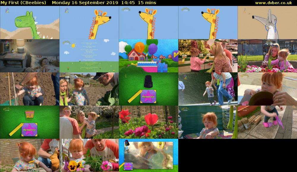 My First (CBeebies) Monday 16 September 2019 14:45 - 15:00