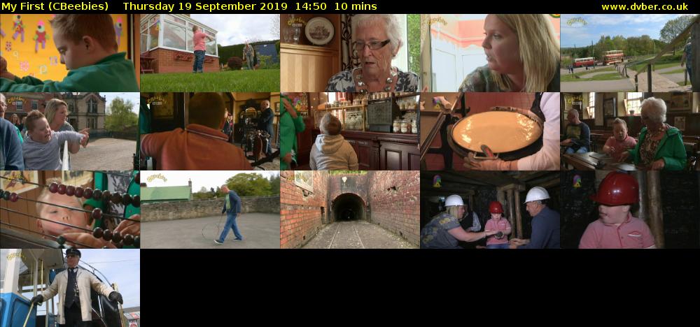My First (CBeebies) Thursday 19 September 2019 14:50 - 15:00