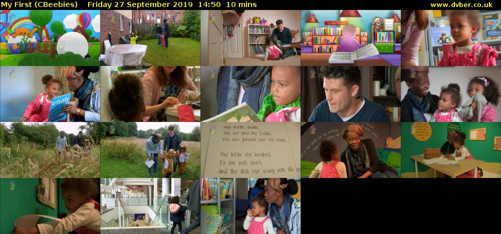 My First (CBeebies) Friday 27 September 2019 14:50 - 15:00