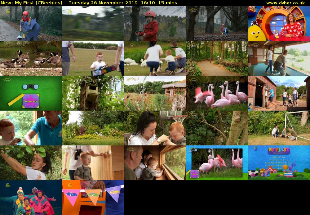 My First (CBeebies) Tuesday 26 November 2019 16:10 - 16:25