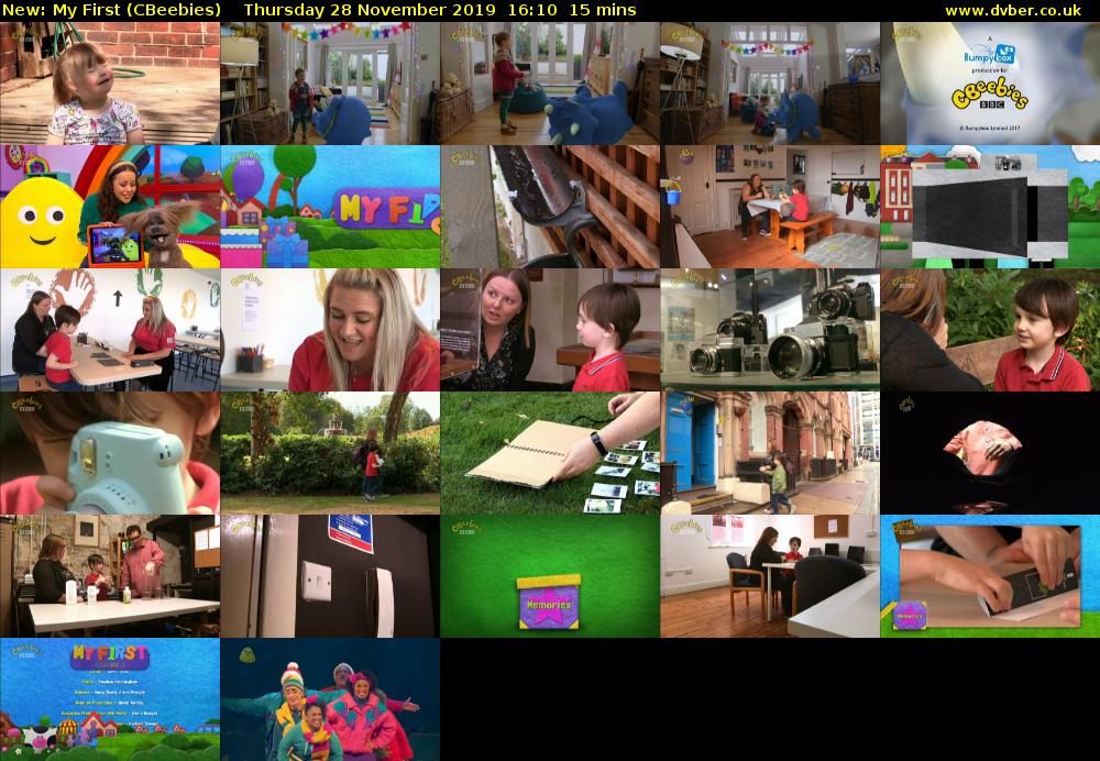 My First (CBeebies) Thursday 28 November 2019 16:10 - 16:25