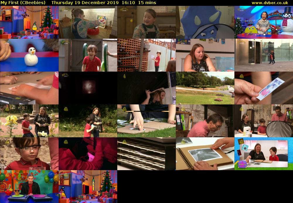 My First (CBeebies) Thursday 19 December 2019 16:10 - 16:25