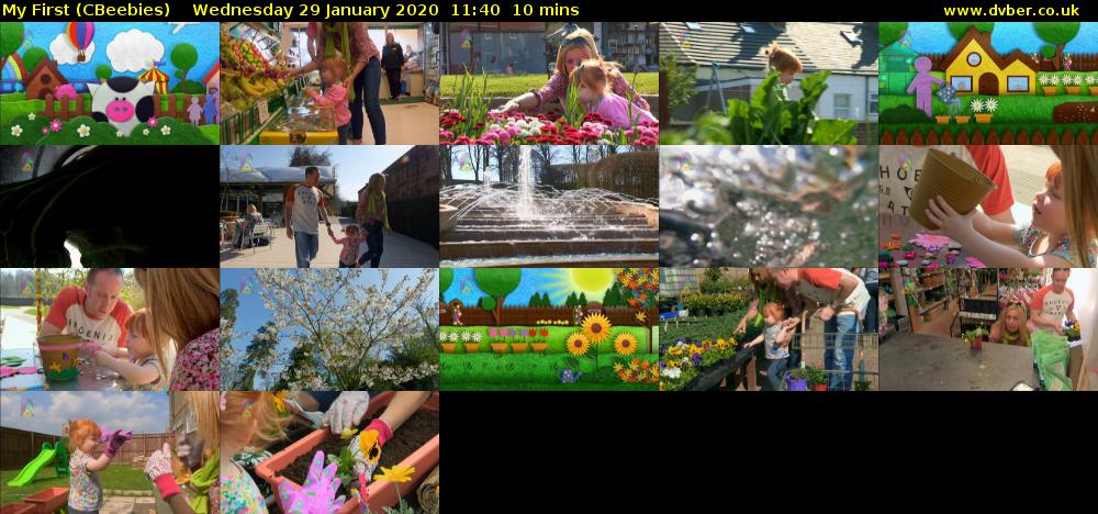 My First (CBeebies) Wednesday 29 January 2020 11:40 - 11:50