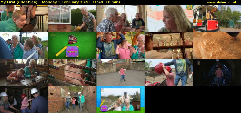 My First (CBeebies) Monday 3 February 2020 11:40 - 11:50