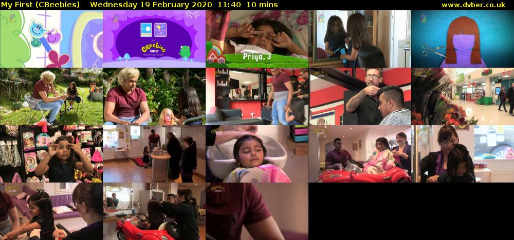 My First (CBeebies) Wednesday 19 February 2020 11:40 - 11:50