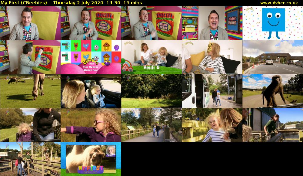 My First (CBeebies) Thursday 2 July 2020 14:30 - 14:45