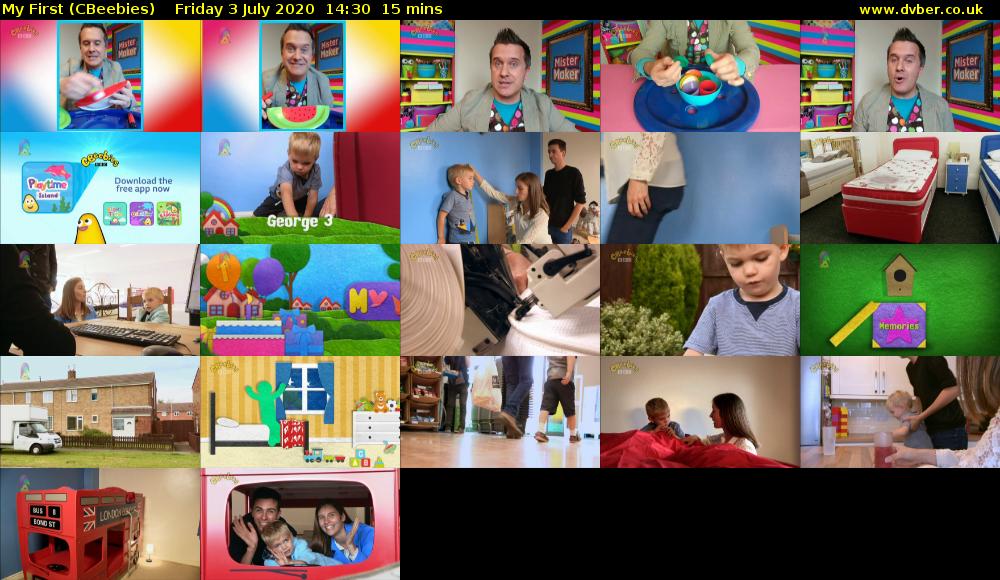My First (CBeebies) Friday 3 July 2020 14:30 - 14:45