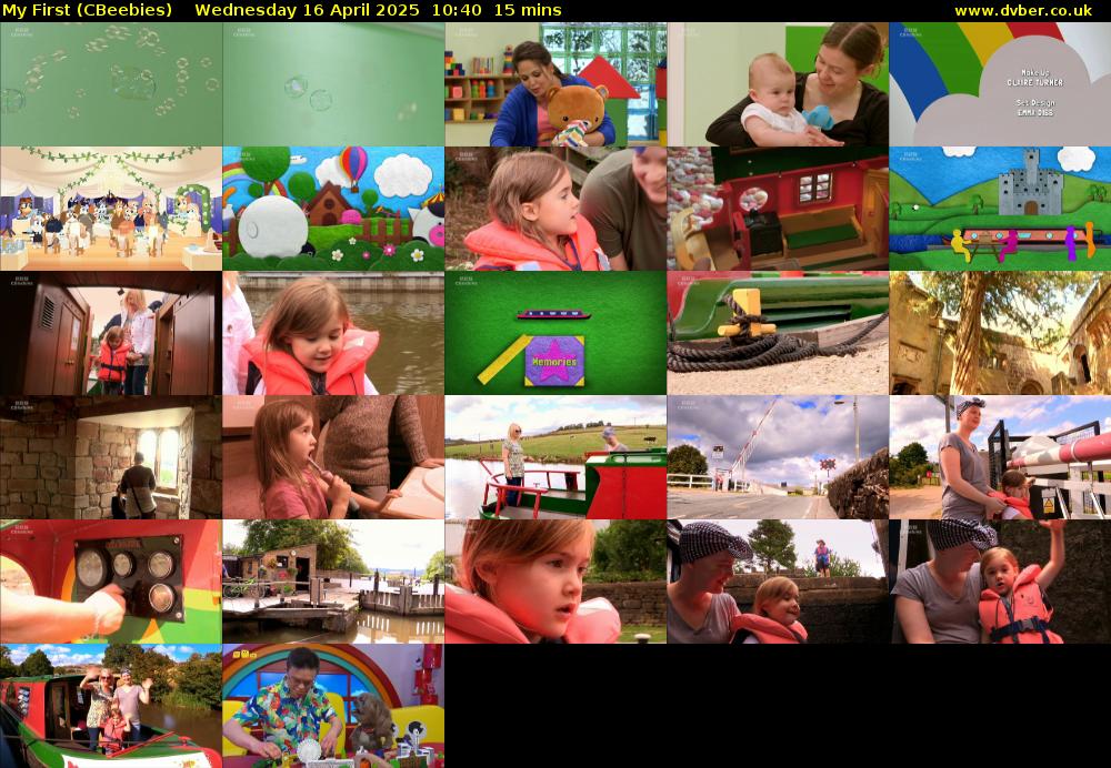 My First (CBeebies) Wednesday 16 April 2025 10:40 - 10:55