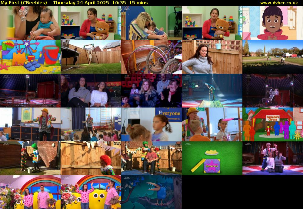 My First (CBeebies) Thursday 24 April 2025 10:35 - 10:50