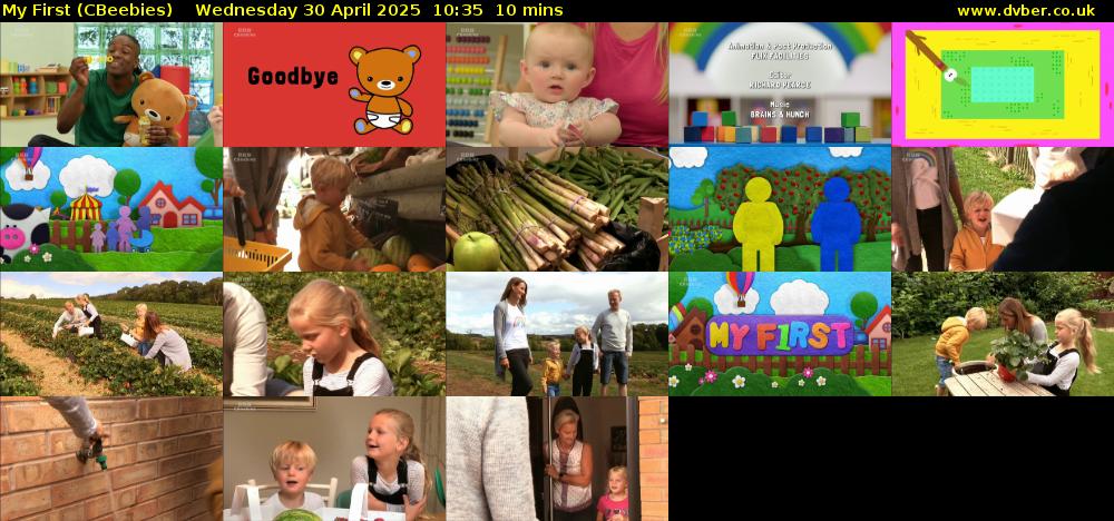 My First (CBeebies) Wednesday 30 April 2025 10:35 - 10:45