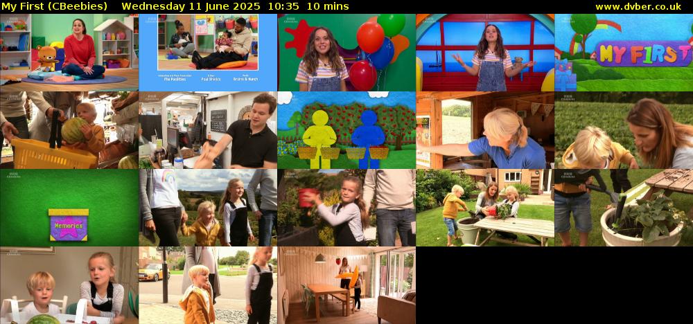 My First (CBeebies) Wednesday 11 June 2025 10:35 - 10:45