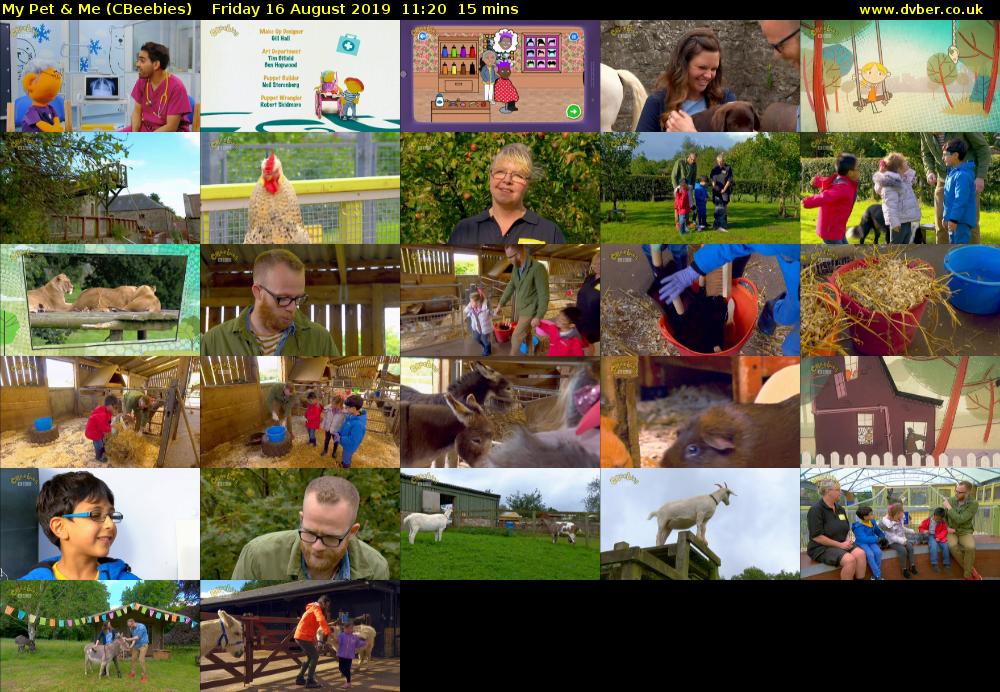My Pet & Me (CBeebies) Friday 16 August 2019 11:20 - 11:35