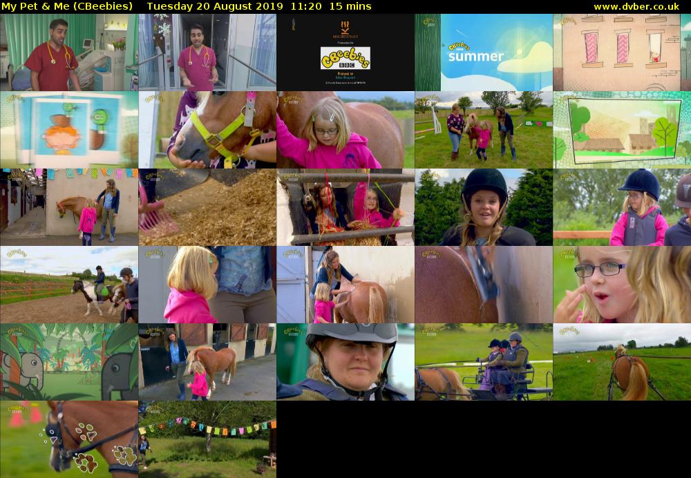 My Pet & Me (CBeebies) Tuesday 20 August 2019 11:20 - 11:35