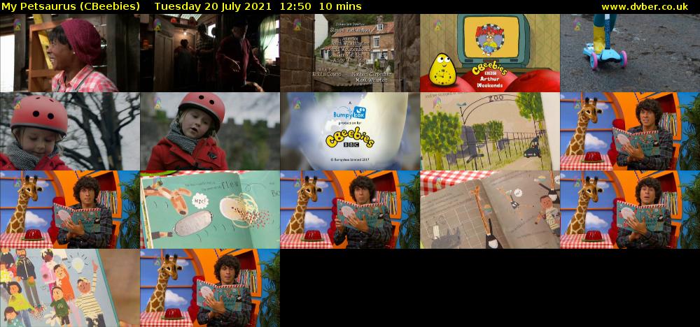 My Petsaurus (CBeebies) Tuesday 20 July 2021 12:50 - 13:00