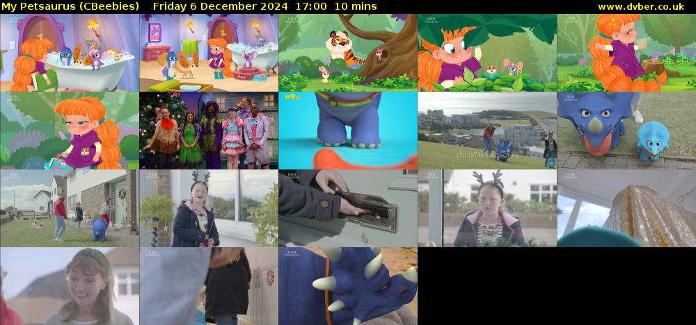 My Petsaurus (CBeebies) Friday 6 December 2024 17:00 - 17:10