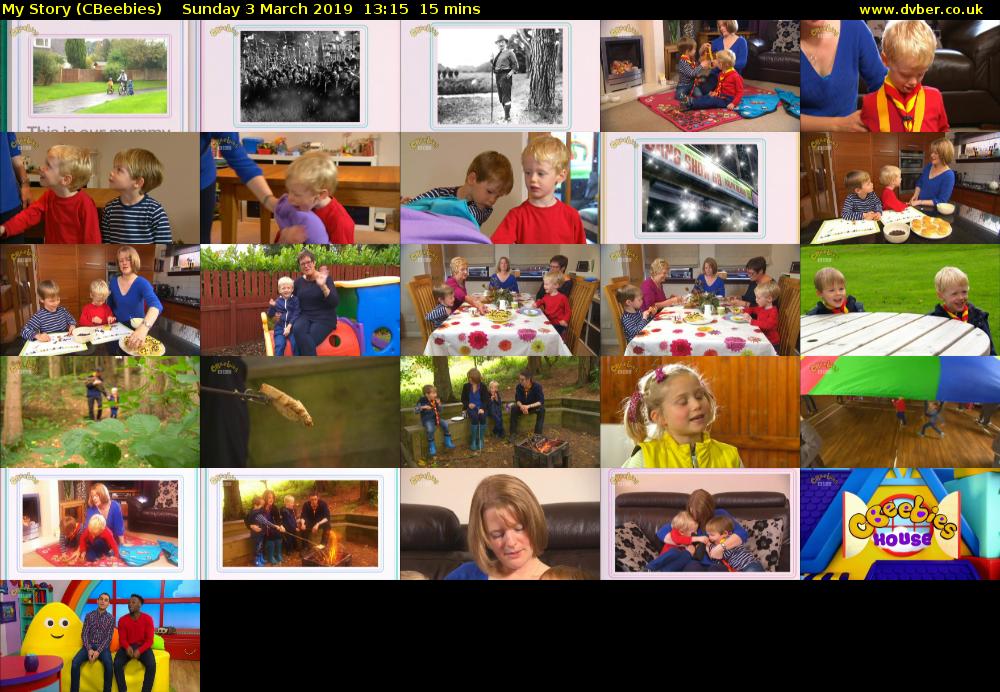 My Story (CBeebies) Sunday 3 March 2019 13:15 - 13:30