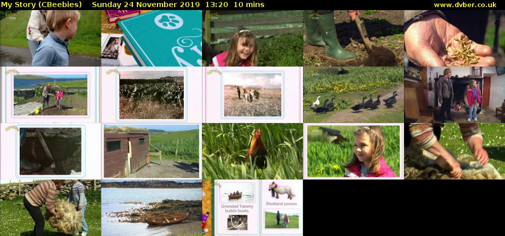 My Story (CBeebies) Sunday 24 November 2019 13:20 - 13:30