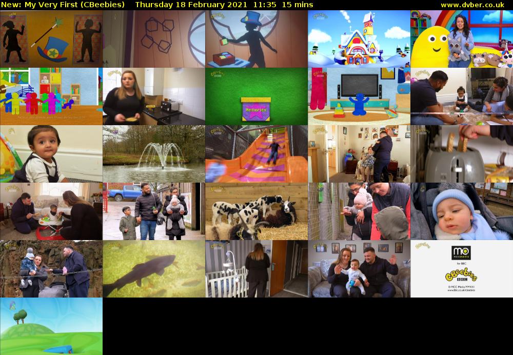 My Very First (CBeebies) Thursday 18 February 2021 11:35 - 11:50