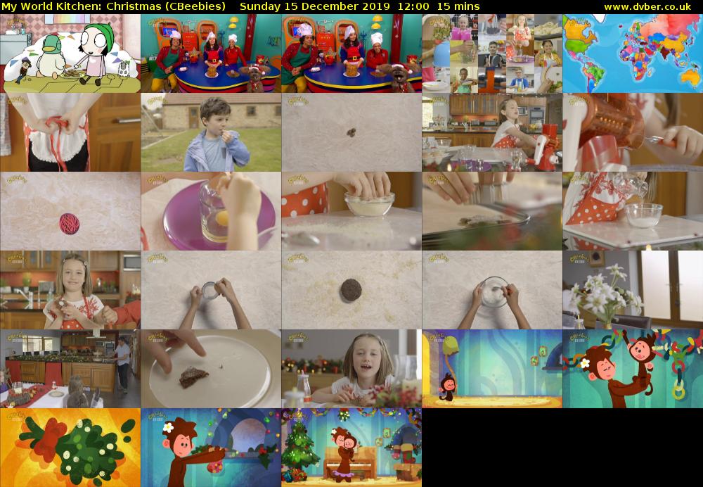 My World Kitchen: Christmas (CBeebies) Sunday 15 December 2019 12:00 - 12:15