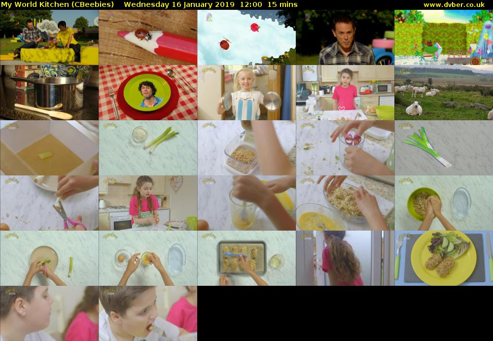 My World Kitchen (CBeebies) Wednesday 16 January 2019 12:00 - 12:15