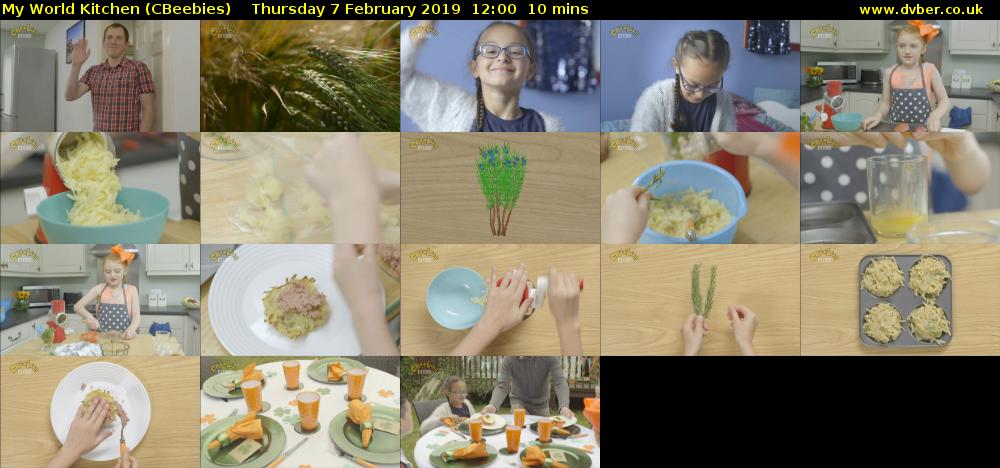 My World Kitchen (CBeebies) Thursday 7 February 2019 12:00 - 12:10