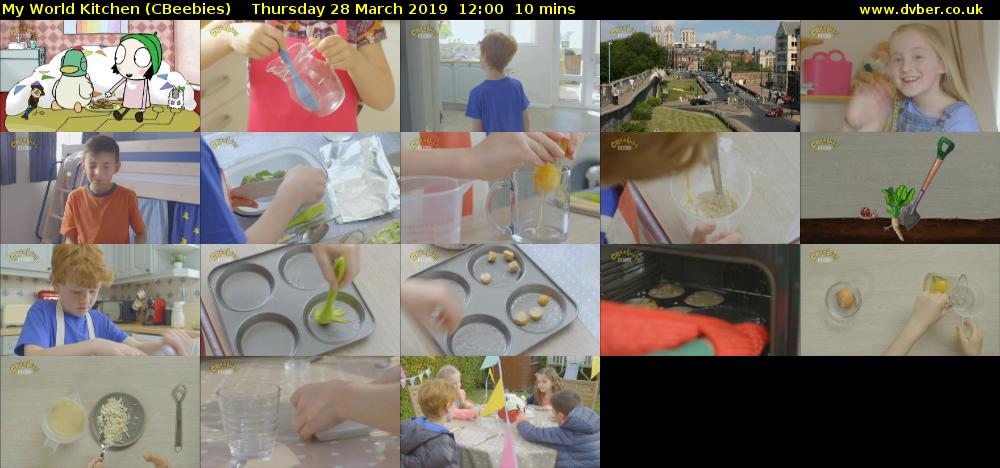 My World Kitchen (CBeebies) Thursday 28 March 2019 12:00 - 12:10