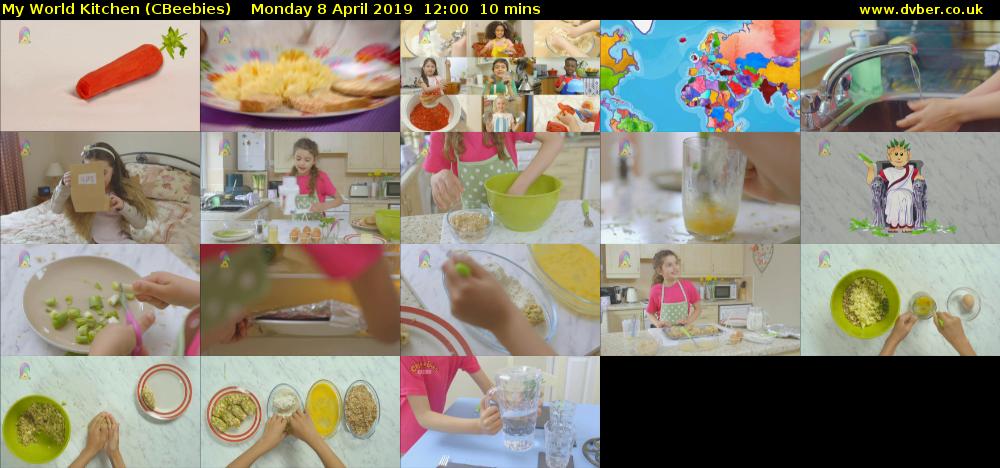 My World Kitchen (CBeebies) Monday 8 April 2019 12:00 - 12:10