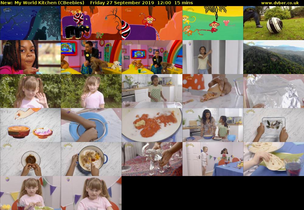 My World Kitchen (CBeebies) Friday 27 September 2019 12:00 - 12:15
