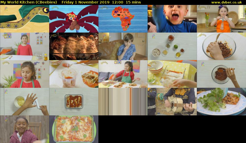 My World Kitchen (CBeebies) Friday 1 November 2019 12:00 - 12:15