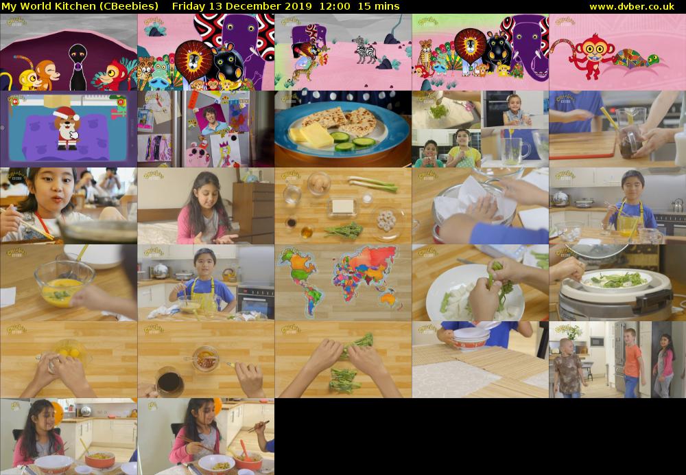 My World Kitchen (CBeebies) Friday 13 December 2019 12:00 - 12:15