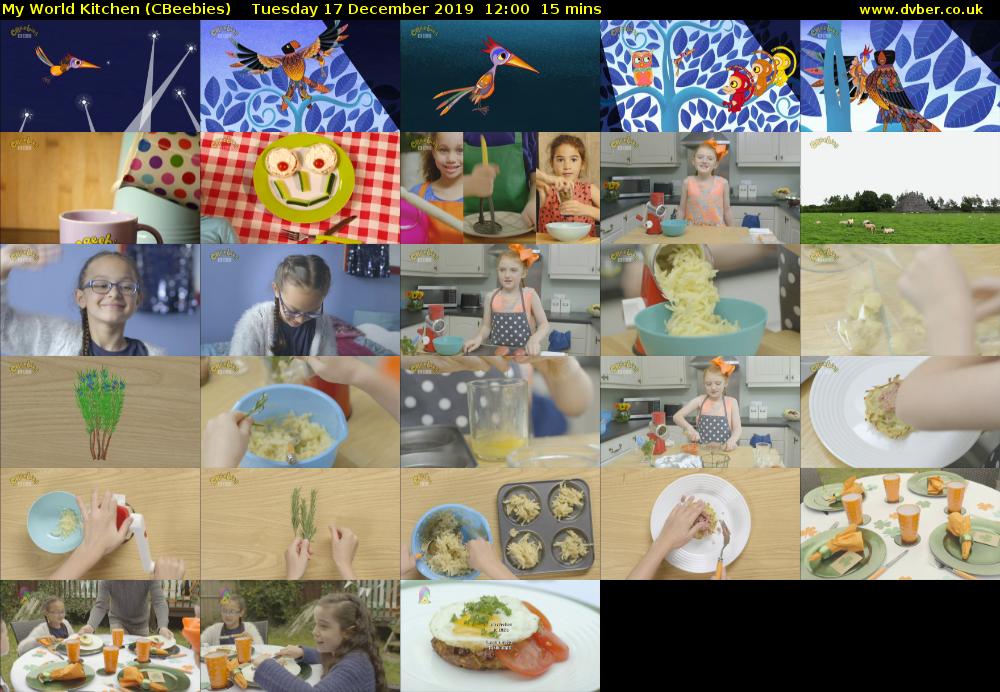 My World Kitchen (CBeebies) Tuesday 17 December 2019 12:00 - 12:15