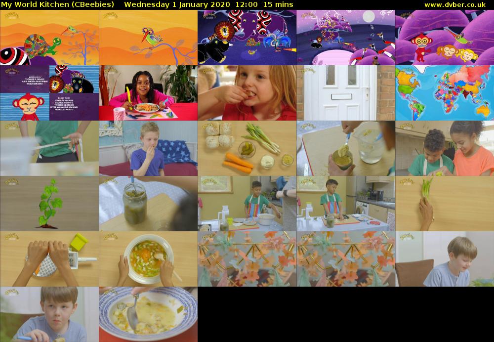 My World Kitchen (CBeebies) Wednesday 1 January 2020 12:00 - 12:15