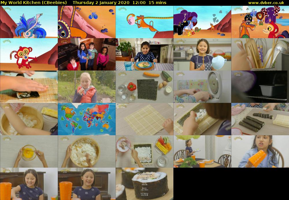 My World Kitchen (CBeebies) Thursday 2 January 2020 12:00 - 12:15